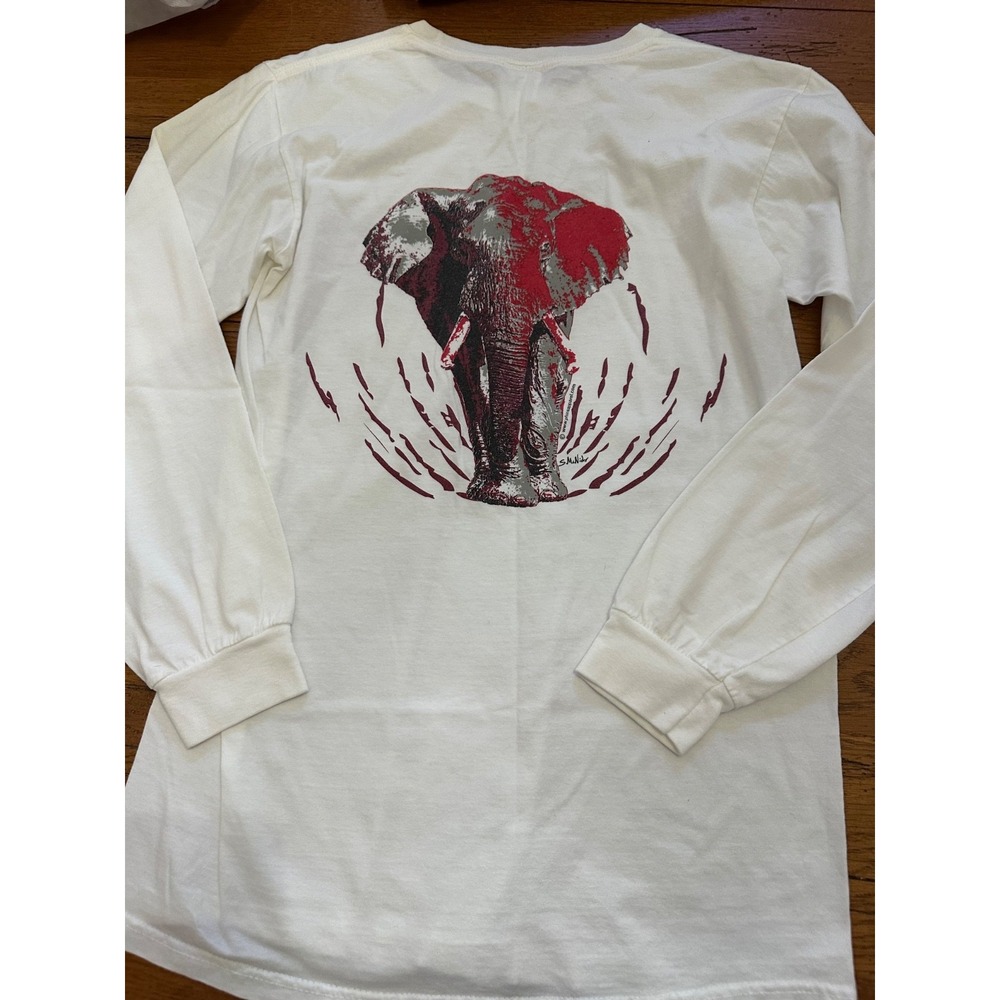 authentic pigment white ling sleeve‎ alabama elephant tee small